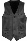 Two Patch Pocketed Leather Vest 