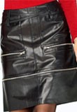 Frolic Classic Black Leather Skirt