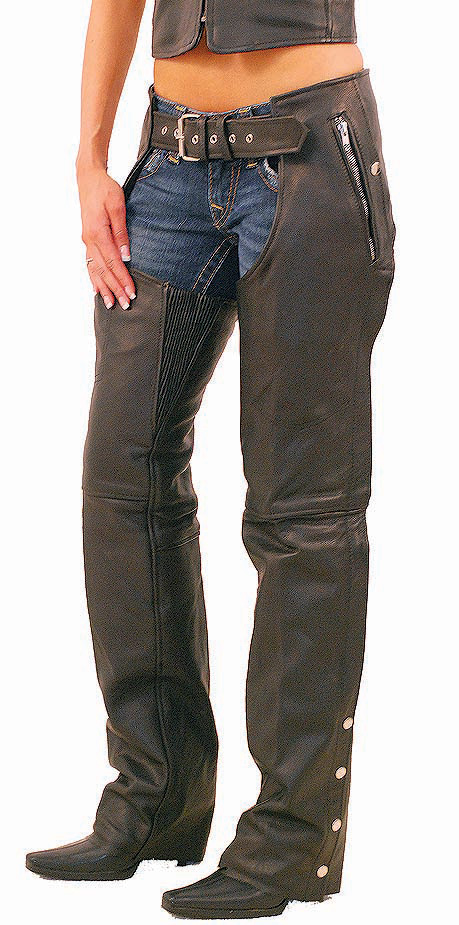 Quilted Womens Leather Chaps 