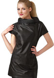 Short Sleeves Easter Leather Dress | Womens Wear