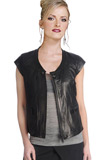 Cap Sleeved Leather Jacket | Fashion Clothing 
